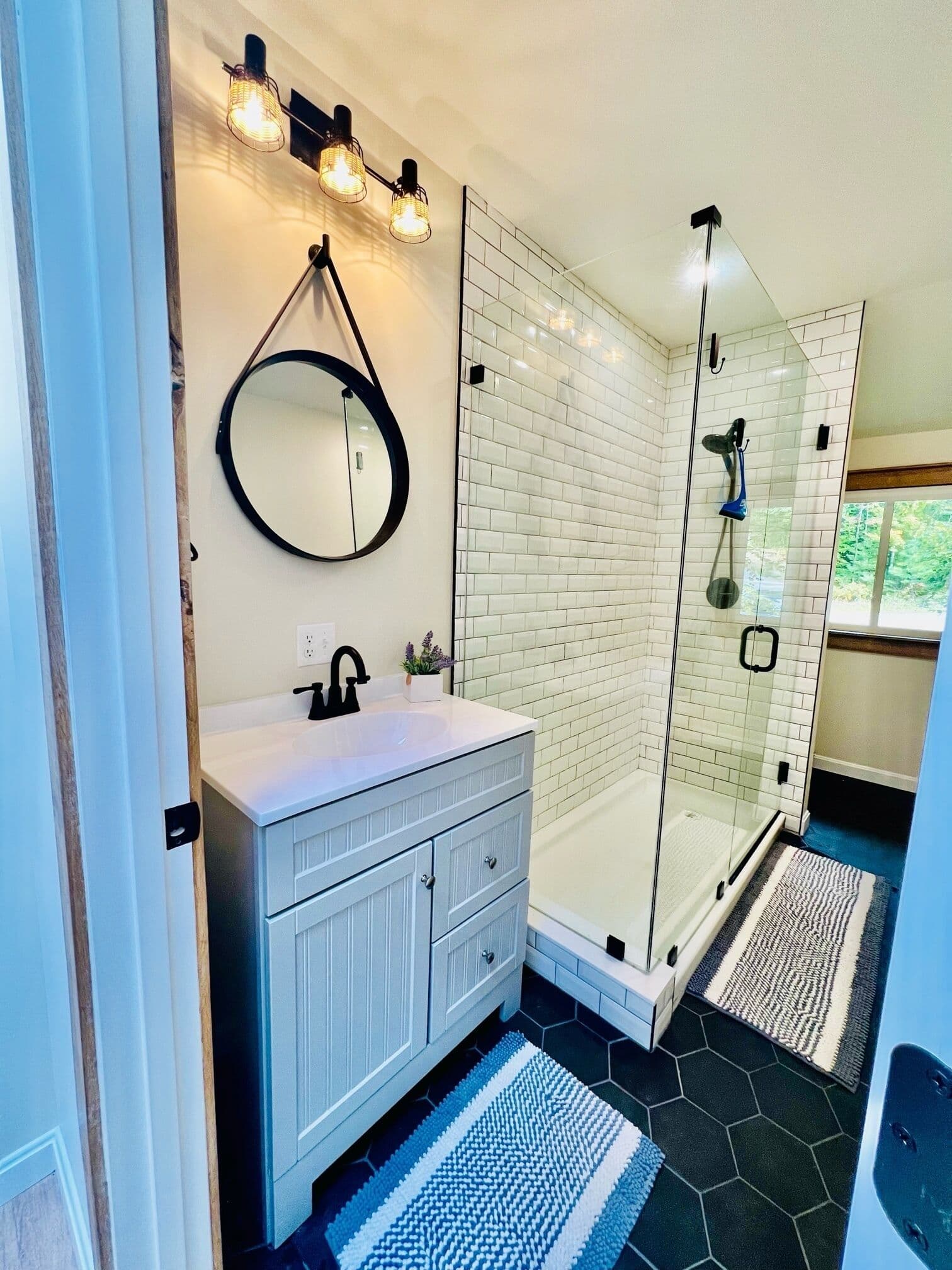 Bathroom tile and fixtures