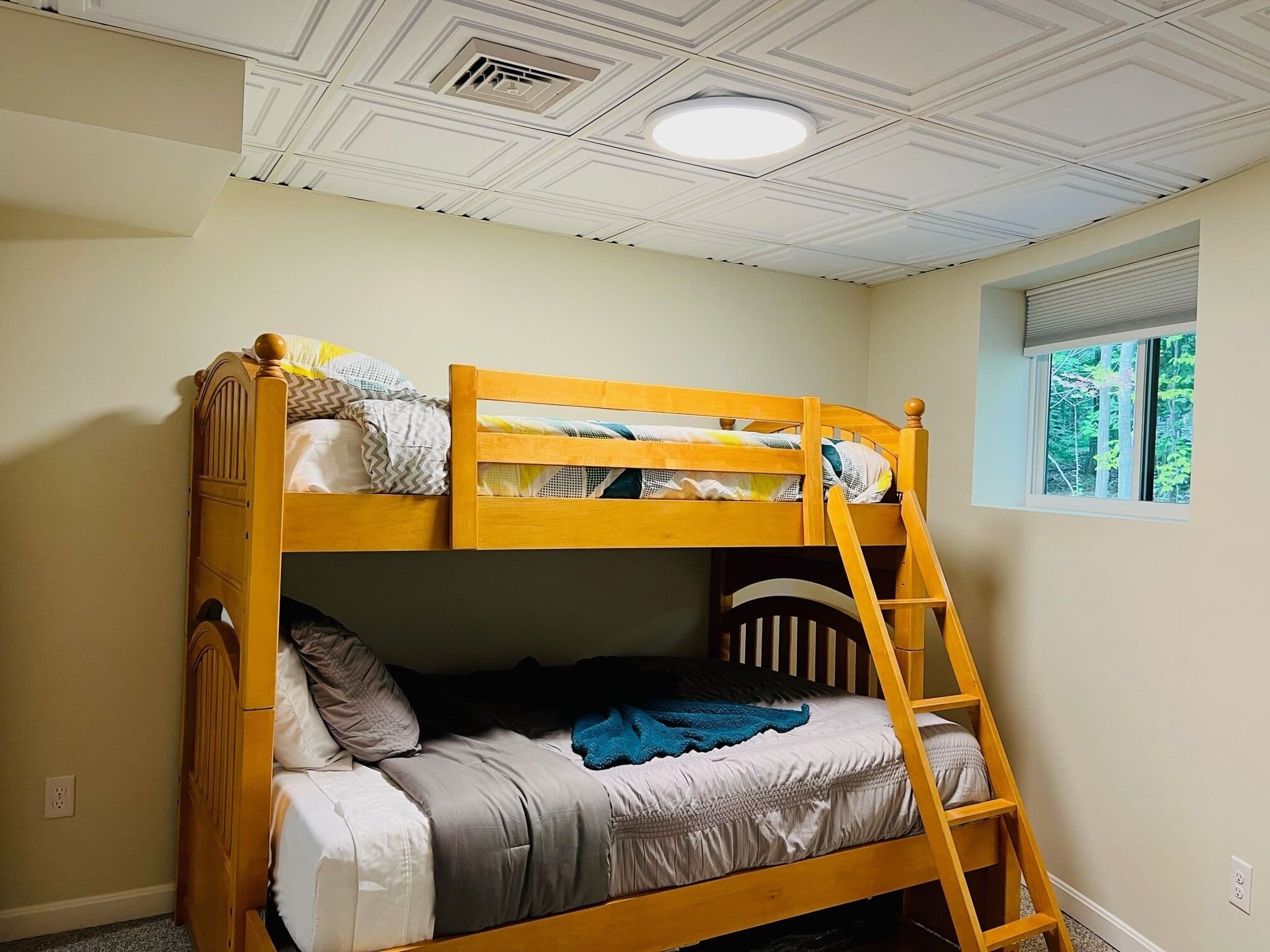 Bunk room with twin and full beds